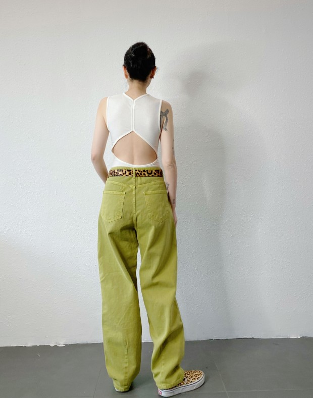 Lime Baggy Jeans #250305